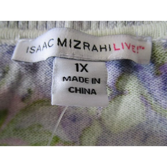 Purple Pink Green Floral Cardigan Womans 1X Issac Mizrahi Live NWOT - Picture 3 of 16